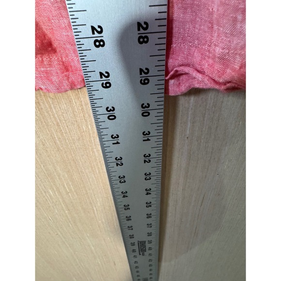 Tahari‎ Linen Button Accent Tunic Top Womens Plus Size 22/24 Coral Pink - Picture 2 of 6